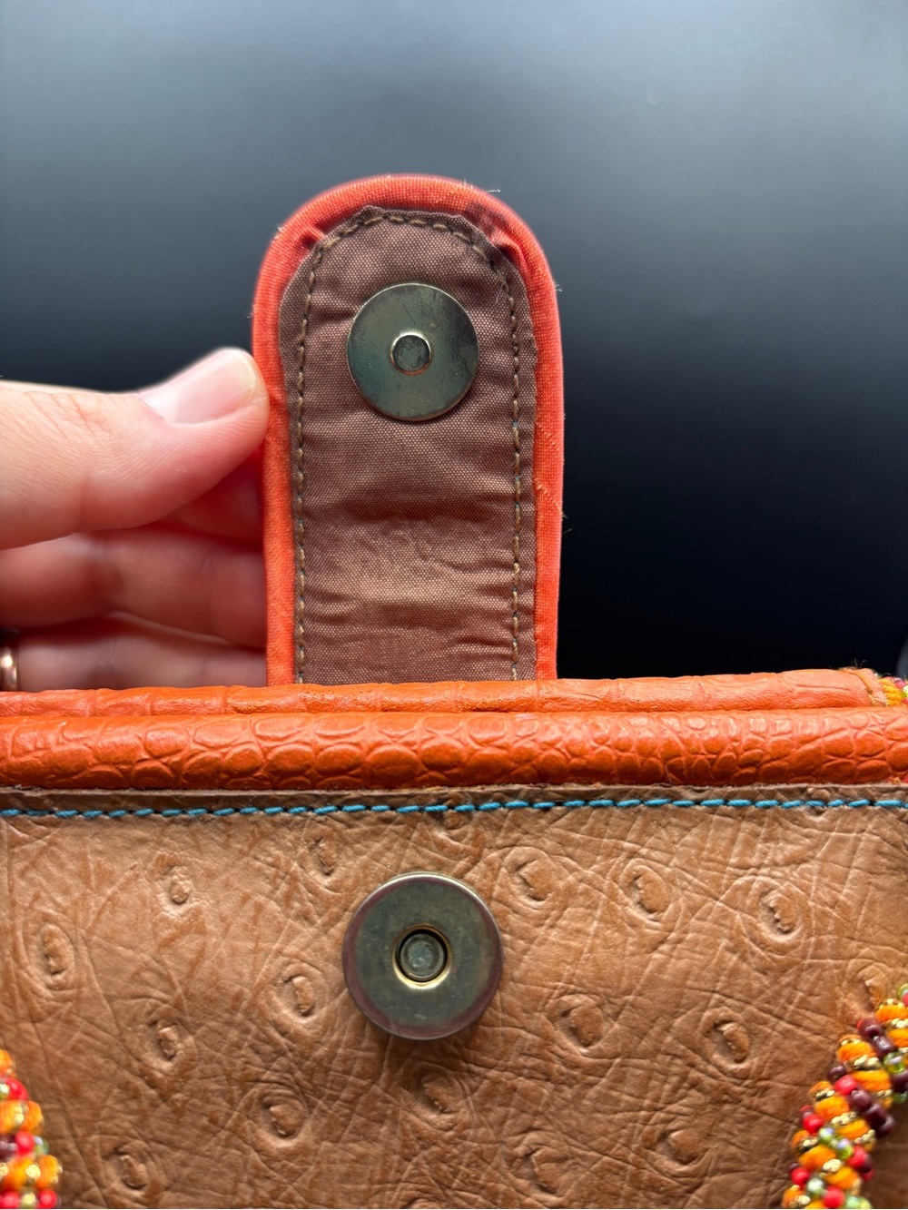 Mary Frances Orange Beaded Wristlet Clutch - Picture 5 of 11